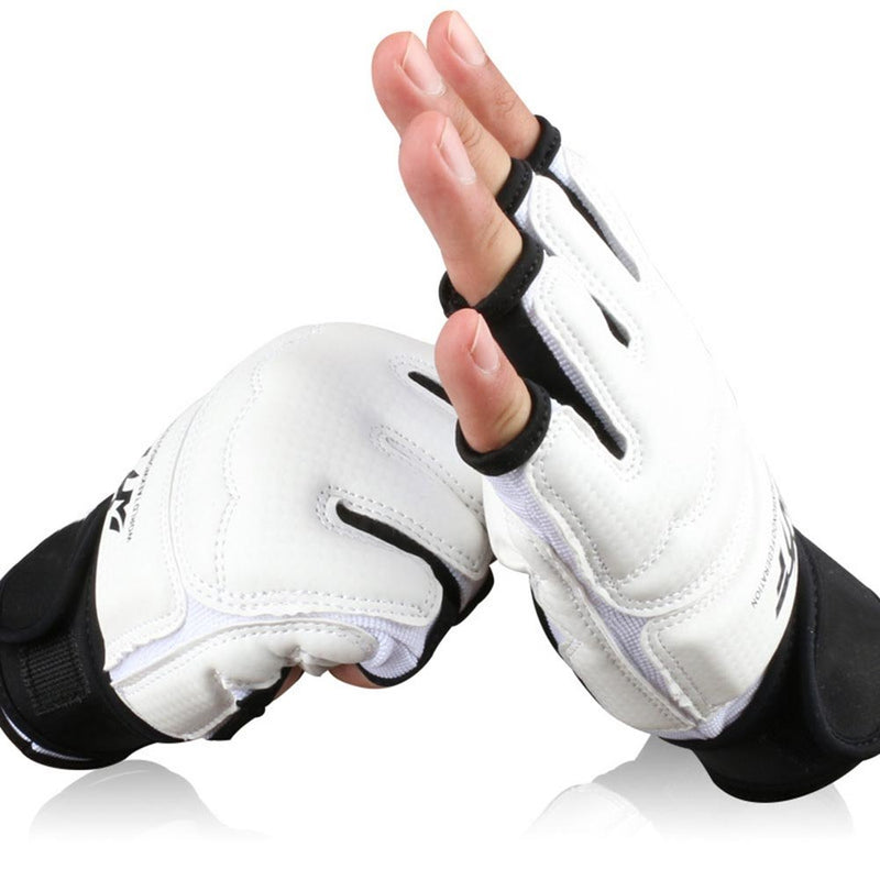 [AUSTRALIA] - Kickboxing Gloves Punch Bag Muay Thai Boxing Training Fingerless Gloves for Men Women Children White X-Small 