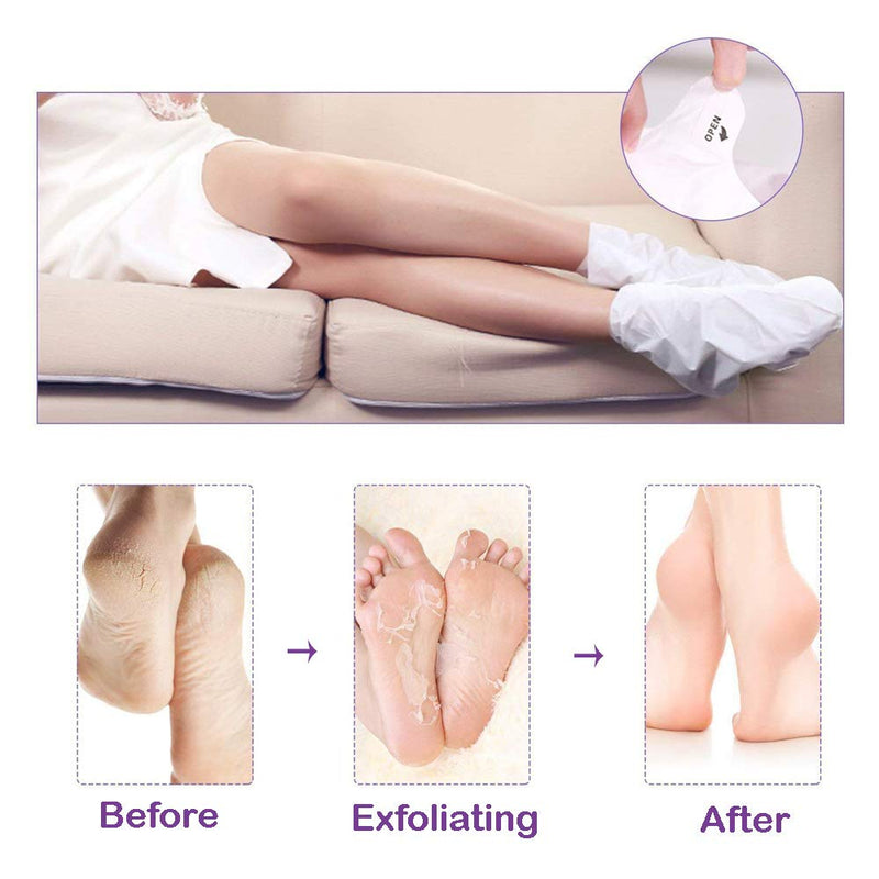 Foot Peel Mask 5 Pack, Lavender Exfoliating Foot Masks, Natural Exfoliator for Dry Dead Skin, Callus, Repair Rough Heels for Men Women - BeesActive Australia