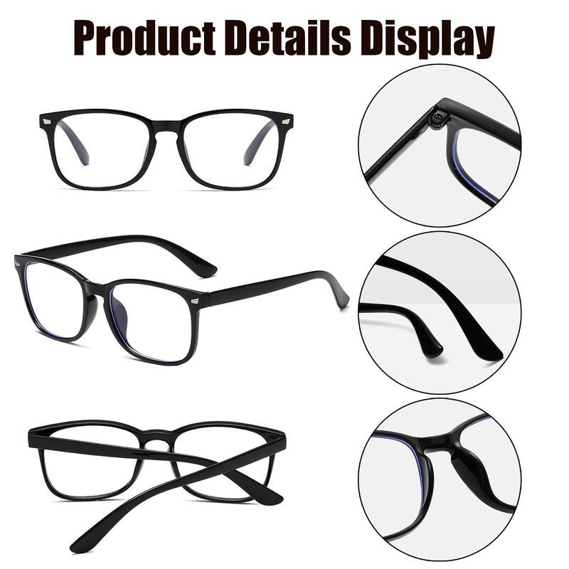 2Pcs Blue Light Blocking Glasses,Bue Light Glasses Anti-Glare Glasses,Blue Light Blocking Reading Glasses Blue Light Glasses Womens or Blue Light Glasses Men,Clear Glasses Light to Prevent Eye Fatigue - BeesActive Australia