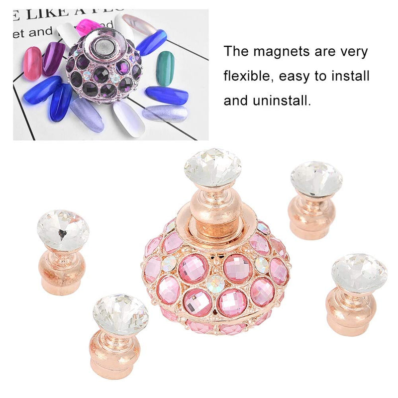 Nail Tips Stand Holder, 5Pcs Magnetic Crystal Base Manicure Display Stand Nail Art Tip Shelf for Salon DIY and Practice Manicure - BeesActive Australia