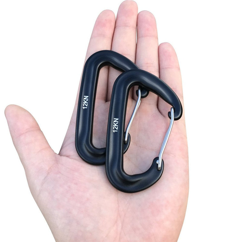 L-Rover Carabiner,12KN Lightweight Heavy Duty Carabiner Clips,Aluminium Wiregate Caribeaners for Hammocks,Camping, Key Chains, Outdoor and Gym etc,Hiking & Utility Black2PCS - BeesActive Australia