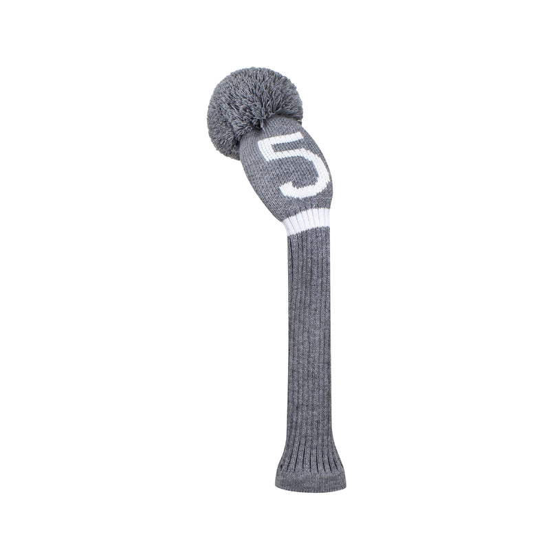 Scott Edward Grey Knit Golf Club Cover for Woods and Driver Head Covers Protect Driver Wood(460cc) Fairway Wood and Hybrid/UT Set with Big Number 1 FW(Number 3) - BeesActive Australia