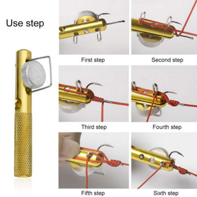 Dofover Aluminum Alloy Manual Fishing Hook Tier Double-Headed Needle Knots Tie Fishing Line Knotter Fishhook Tie Device Fly Tying Tool 2 PACK - BeesActive Australia