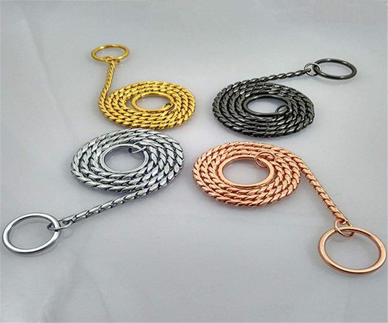 Umisun Dog Snake Chain Choke Collar P Chock Metal Chain Pet Collars Necklace Walking Training Pet Supplies for Small Medium Large Dogs 4.0mm×20" Rose Gold - BeesActive Australia