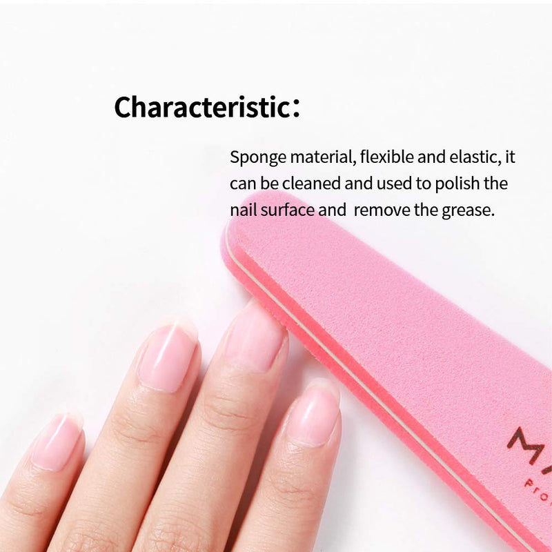 Nail Files, MAYCHAO Professional Manicure Tools Double Sided 100/180 Grit 12Pcs/Pack (Pink) Pink - BeesActive Australia