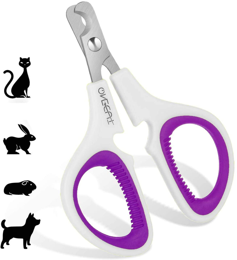 OneCut Pet Nail Clippers, Update Version Cat & Kitten Claw Nail Clippers for Trimming, Professional Pet Nail Clippers Best for a Cat, Puppy,Rabbit, Kitten & Small Dog,Sharp & Safe Purple - BeesActive Australia