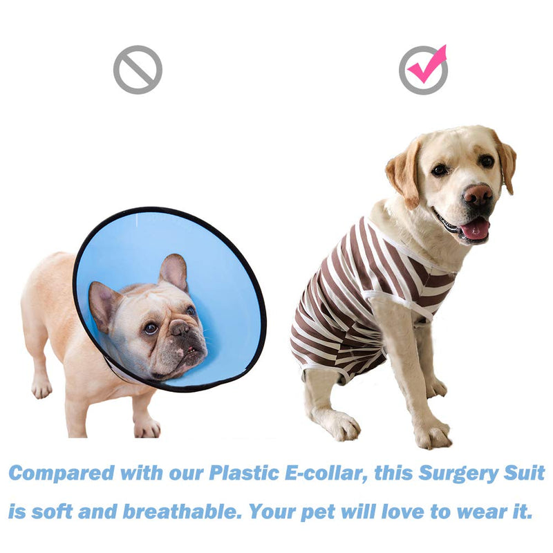 Kukaster Pet Dog’s Recovery Suit Post Surgery Shirt for Female and Male Dog, E-Collar Alternative Wound Protective Clothes for Big Dogs 2xl purple stripe - BeesActive Australia