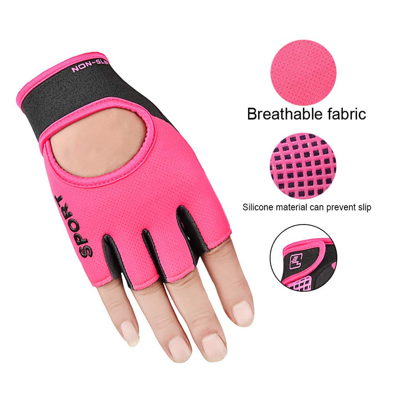 Biking Gloves Kids Boys Girls Cycling Exercise Gloves Half Finger Fingerless Gloves Child Motor Bike Riding Anti-Slip Weight Lifting Bike Workout Climbing Bicycle Gloves Gym Skate Gloves Pink - BeesActive Australia