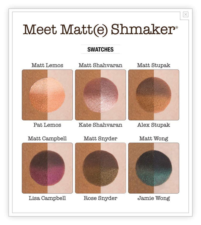 theBalm Meet Matt Shmaker Eyeshadow Palette, Long-Lasting, Highly Pigmented Shades, Easily Blendable, Supernatural Shine Multi-Color 0.34 oz - BeesActive Australia