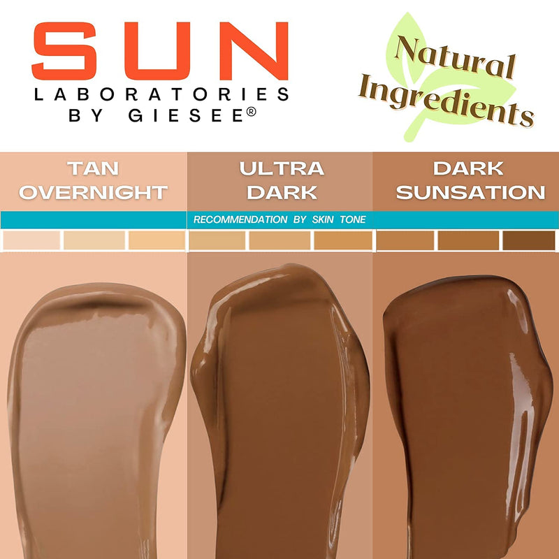 Sun Laboratories Mini Tan Overnight Sunless Self Tanning Lotion for Body & Face | All Natural Bronzing Cream with Aloe, Vitamin E and C | Instant, Fast Drying, Streak-Free Tint | Medium, Travel Size, 2 Oz (Packaging May Vary) 2 Fl Oz - BeesActive Australia