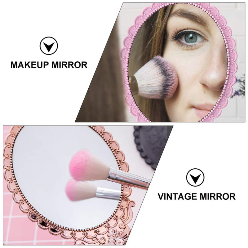 FRCOLOR 2pcs Hand Mirror with Handle Small Handheld Mirror Plastic Hand Held Mirror for Salon Barbershops Self Haircut Hairdressing Makeup - BeesActive Australia