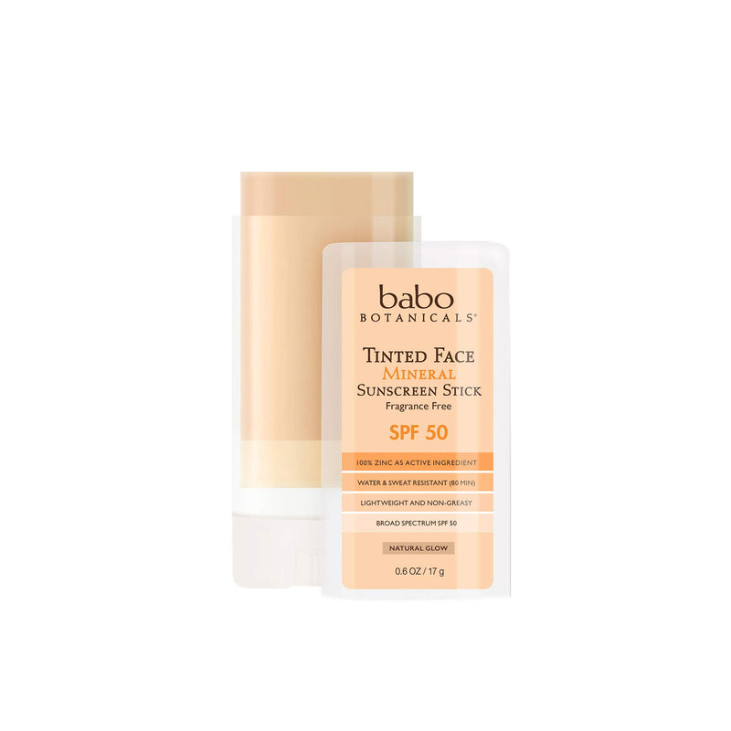 Babo Botanicals Tinted Moisturizing Face Mineral Stick Sunscreen SPF 50 with 70+ Organic Ingredients, Unscented, 0.6 Ounce 0.6 Ounce (Pack of 1) - BeesActive Australia