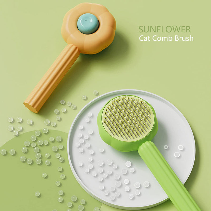 ABSOB Pet Grooming Cat and Dog Brush, Self-Cleaning Sliker Brush for Removes Mats, Tangles, and Loose Hair, Shedding Brush for Short or Long Haired Cats/Dogs (Orange) Orange - BeesActive Australia