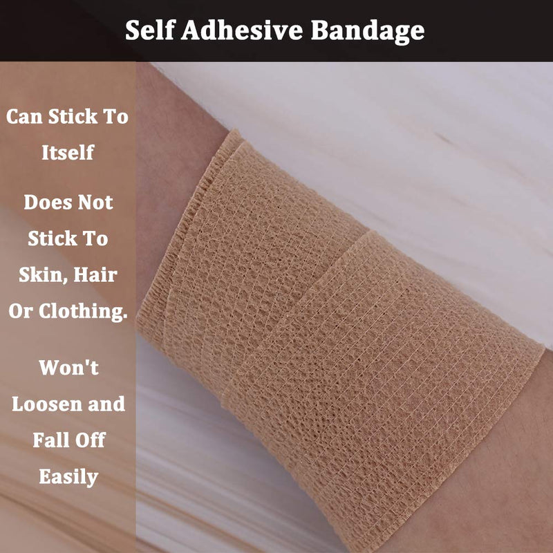 24 Pack Breathable Self Adherent Wrap, Athletic Elastic Non Woven Cohesive Bandage – for Sports, First Aid Medical, Wrist, Ankle Sprains, Swelling and Vet Wrap 2 Inch 5 Yards (Rainbow Color). Rainbow - BeesActive Australia