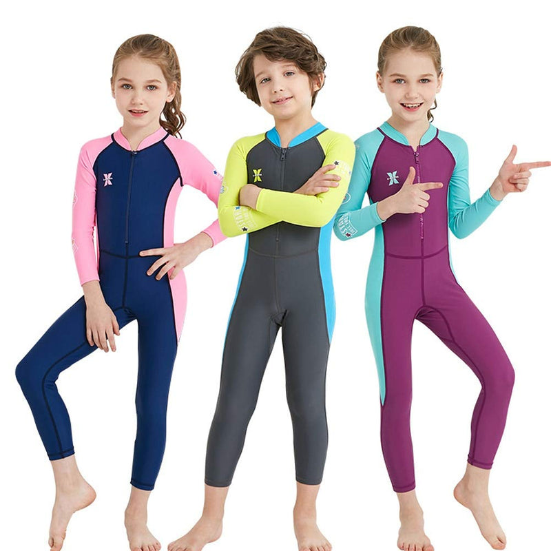 [AUSTRALIA] - AIWUHE Children's Diving Boy and Girl Suit Outdoor Long-Sleeve One-Piece Swimsuit Sunscreen Quick-Dry Medium Children's Swimsuit 2-3T Blue 