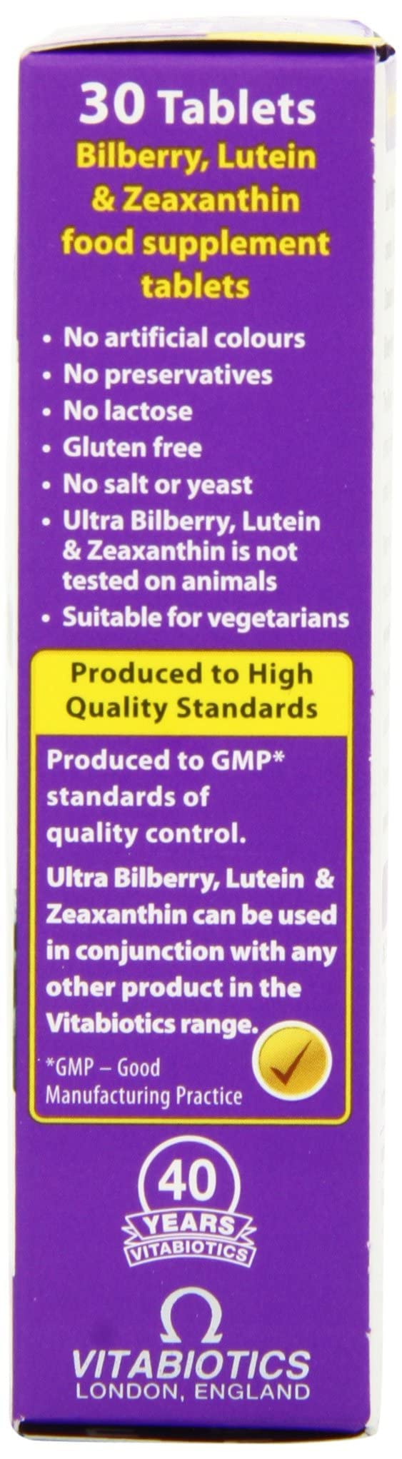 Vitabiotics Ultra Bilberry, Lutein and Zeaxanthin - 30 Tablets (Pack of 2) 30 count (Pack of 2) - BeesActive Australia