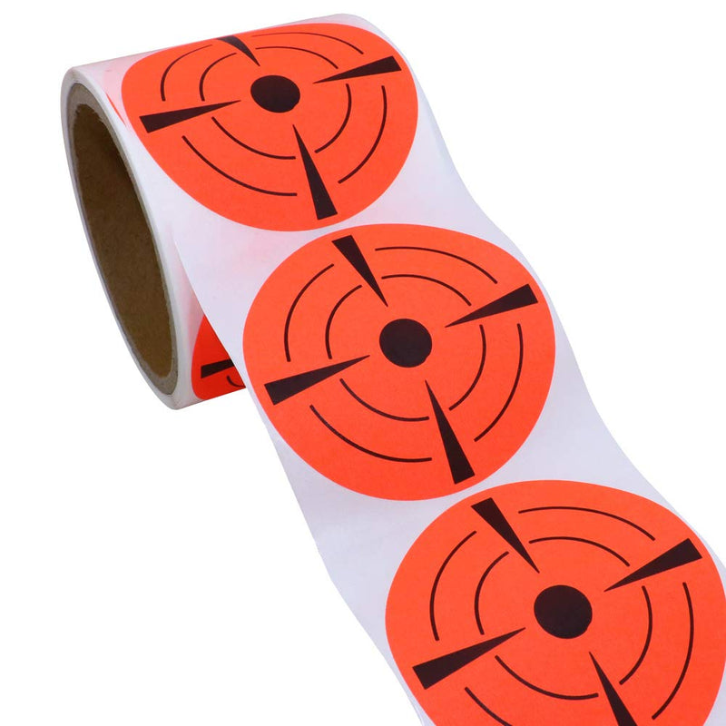 [AUSTRALIA] - Hybsk Target Pasters 3 Inch Round Adhesive Shooting Targets - Target Dots - Fluorescent Red and Black (Fluorescent Red) 