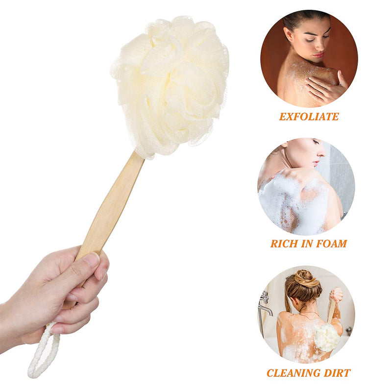 Healifty Long Handle Loofah Back Scrubber Bath Shower Sponge Brush Body Back Exfoliating Scrubber for Men Women - BeesActive Australia