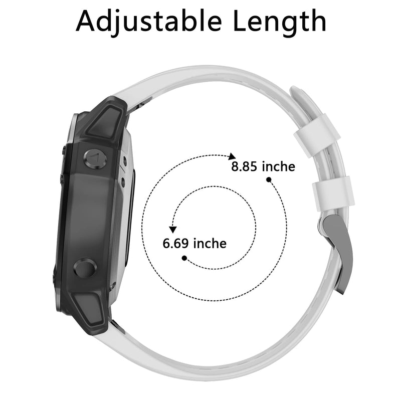 Watch Band for Garmin Fenix 5X/5X Plus, Quick Fit 26mm Wristbands,Compatible with Fenix 6X/6X Pro Fenix 3/3 HR White - BeesActive Australia