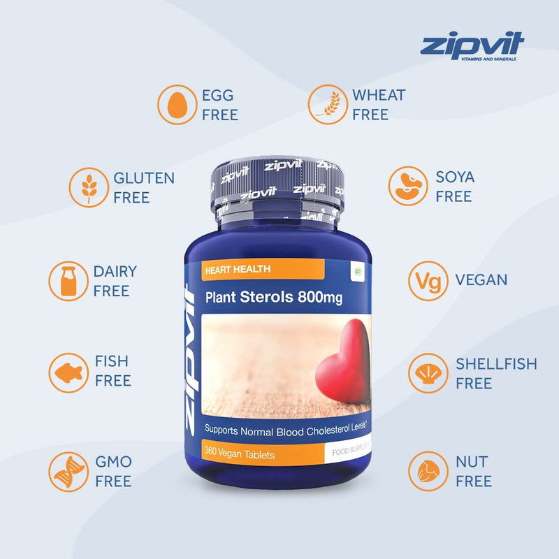Plant Sterols 800mg, 360 Vegan Tablets. UK Manufactured. Vegetarian Society Approved. - BeesActive Australia