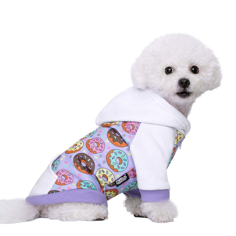 Miaododo Puppy Dog Hoodie for Small Dogs Hooded Sweatshirt with Pocket Pet Clothes Sweaters with Hat Fleece Cat Hoodies Coat Winter Medium (Chest:17 in, take a larger size) Purple - BeesActive Australia