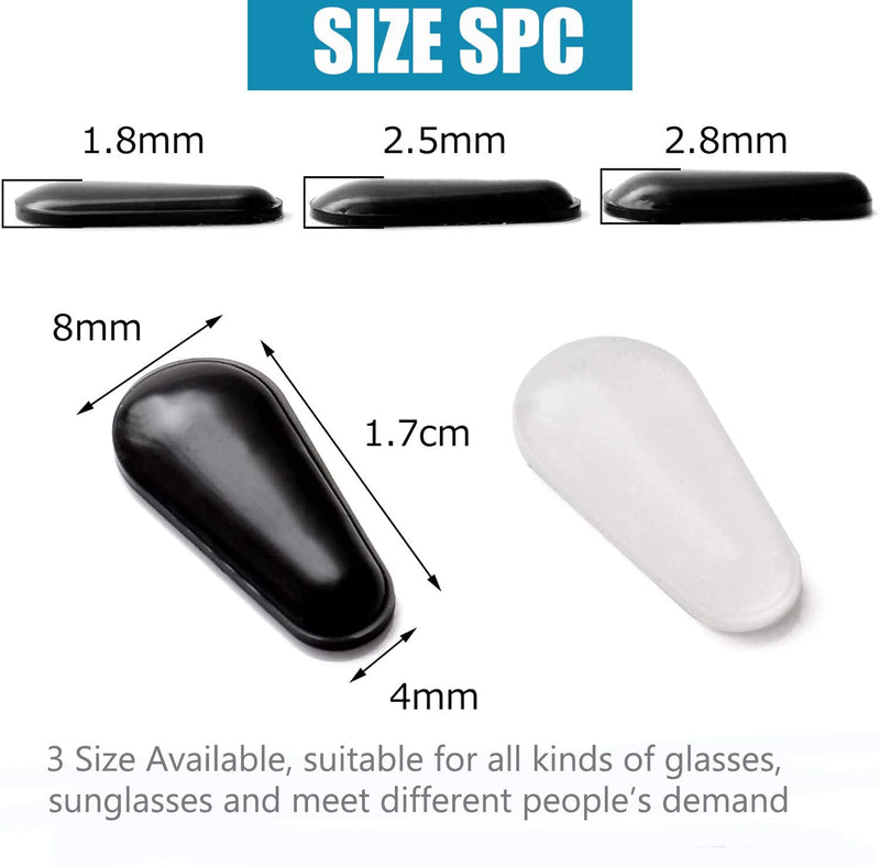 10 Pairs Adhesive Eye Glasses Nose Pads, Water-Drop Shape Stick on Anti-Slip Soft Silicone, Adhesive Nose Pads Glasses Nose Pad for Glasses, Eyeglasses and Sunglasses?1.8mm White? 1.8mm - BeesActive Australia