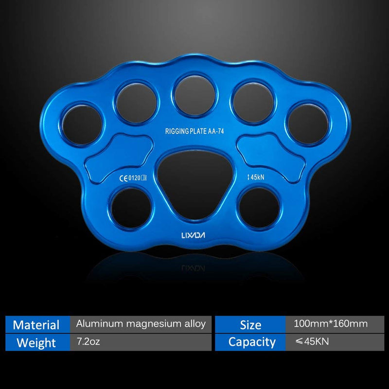 Lixada Paw Rigging Plate 45KN 8/15 Holes Large Anchor Multipliers Connector Gear for Aerial Dance & Rock Climbing - BeesActive Australia