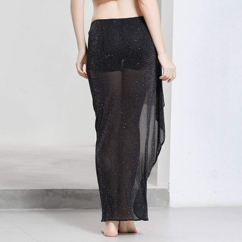 [AUSTRALIA] - ROYAL SMEELA Belly Dance Costume for Women Belly Dancing Skirts Slit Maxi Skirt Slim Fitted Hip Skirt Carnival Outfit Large Black 