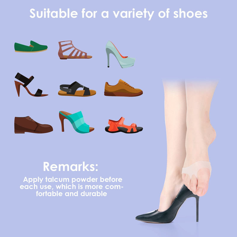 Sibba Foot Pads Cushions 4 Pairs Elastic Silica Gel Bottom Heels Feet Protector Inserts Callus Metatarsal Pain Relief Bunion Forefoot Cushioning - BeesActive Australia
