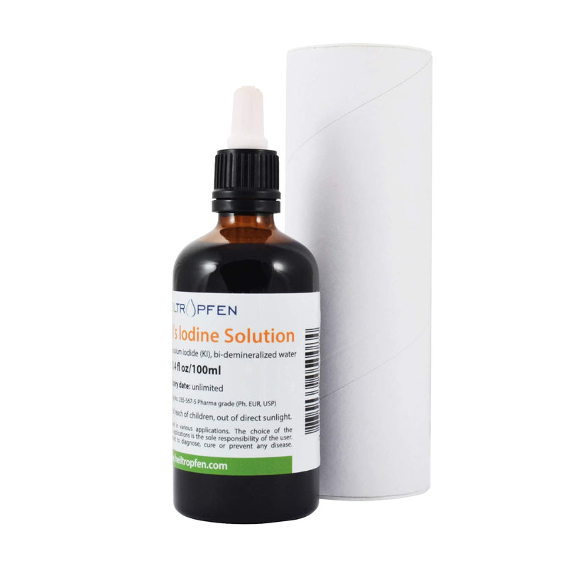 Lugols Iodine Solution | 3.4 Oz. - 100 ml | 6% Liquid Formulation | Made with 2% Iodine and 4% Potassium Iodide | Heiltropfen® - BeesActive Australia