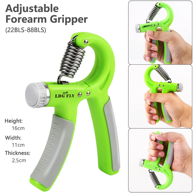 Hand Grip Strengthener Kit with Finger Exerciser, Finger Stretchers, Adjustable Hand Gripper and Exercise Rings, Strength Trainer for Athletes, Pianists, Guitar and Therapy - BeesActive Australia