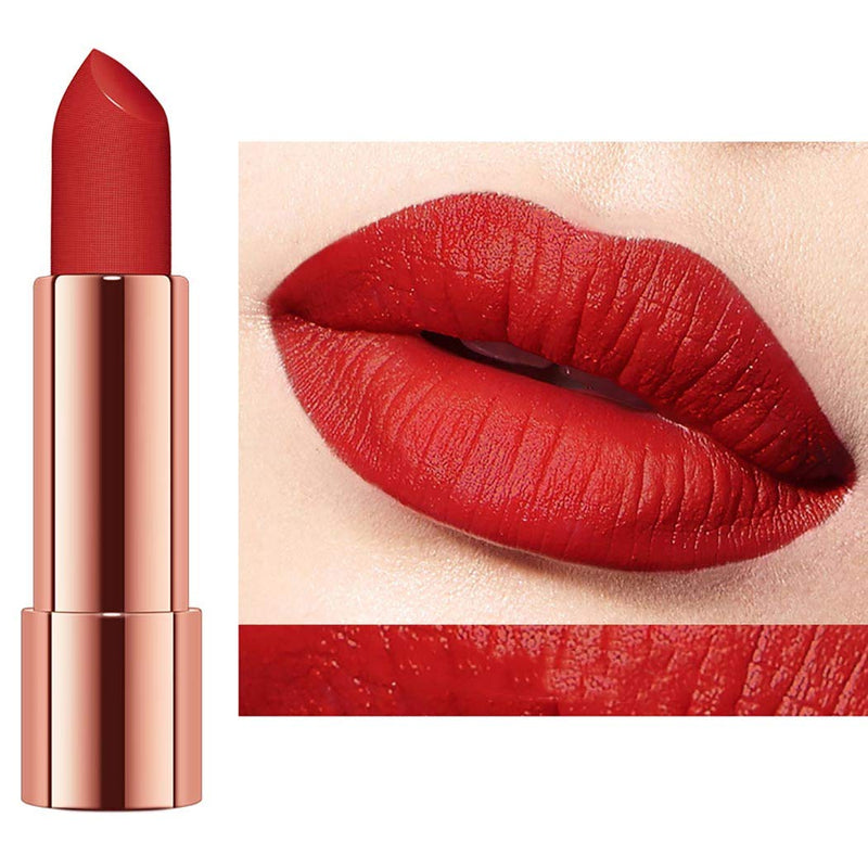 Kisshine Matte Lipstick Long Lasting Non-Fading Lips Beauty Cosmetics Makeup Gift for Women and Girls (Red 04#) Red 04# - BeesActive Australia