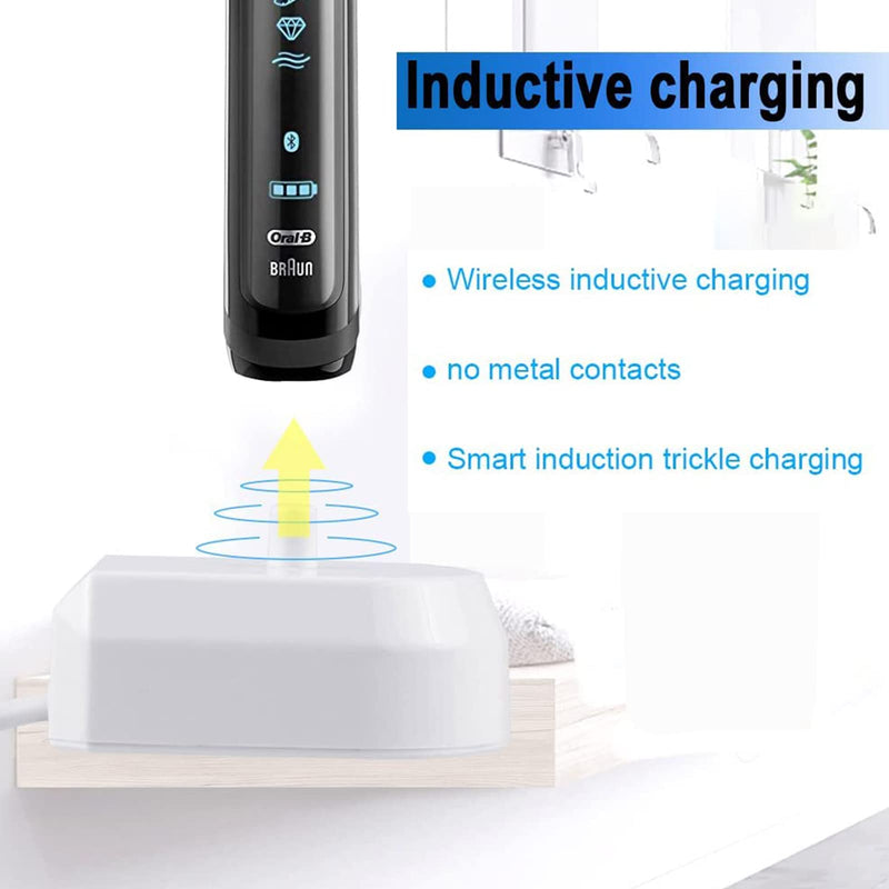 Electric Toothbrush Replacement Charger Compatible With O-ra-b, Portable Waterproof Base Inductive Model 3757 Travel Toothbrush Charger for O-ra-b Pro/Genius/Smart Series, UK 3 Pin Plug - BeesActive Australia