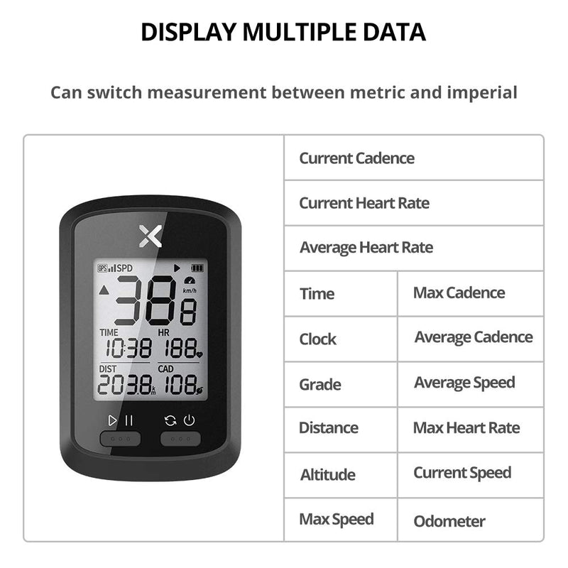 XOSS G+ GPS Bike Computer, Bluetooth ANT+ Cycling Computer, Wireless Bicycle Speedometer Odometer with LCD Display, Waterproof MTB Tracker Fits All Bikes (Support Heart Rate Monitor & Cadence Sensor) - BeesActive Australia