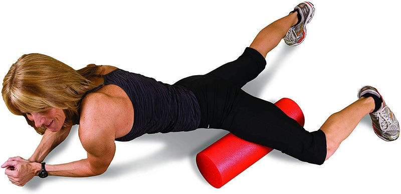 GoFit Foam Roller and Manual - Pre and Post Workout Muscle Relief Red 18" - BeesActive Australia