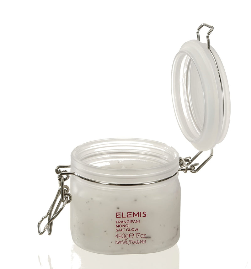 ELEMIS Frangipani Monoi Salt Glow, Skin Softening Salt Body Scrub to Exfoliate, Smooth and Soften, Lightly Scented Exfoliating Scrub Infused with Minerals to Cleanse and Hydrate Skin, 490g - BeesActive Australia