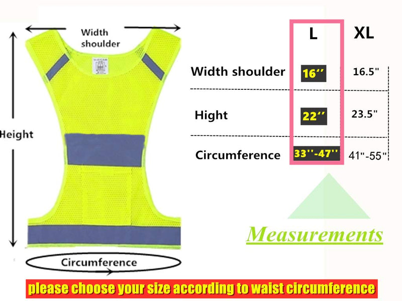 [AUSTRALIA] - IDOU Reflective Vest Safety Running Gear with Pocket, Ultralight &Adjustable Waist&360°High Visibility for Running,Jogging,Biking,Motorcycle,Walking,Women & Men (neon Yellow) (neon Yellow, Large) Neon Yellow 