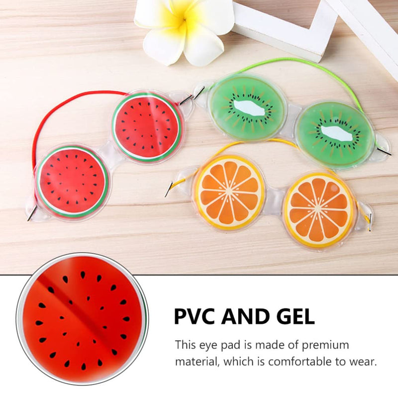 HEALLILY 3 Pcs Cooling Eye Masks Fruit Design Gel Eye Masks Eusable Cold Eye Ice Pack Cold Eye Pads for Dark Circles Puffy Eyes Migraine - BeesActive Australia
