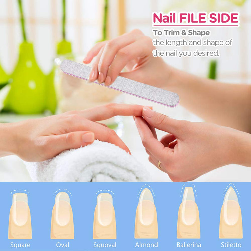 Nail Files and Buffers,Morgles Professional Manicure Tools Nail Buffers Block 100/180 Grit Emery Boards Nail File Nail Scrubbing Brush (14pcs) - BeesActive Australia