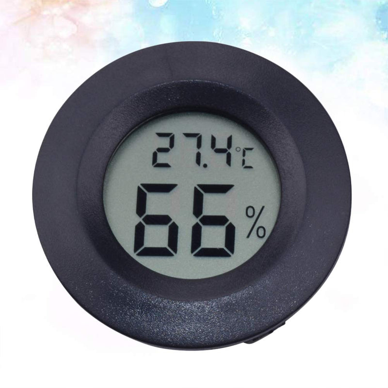 POPETPOP 2Pcs Reptiles Digital Thermometer Hygrometer, Round Shaped Temperature Humidity Meter for Lizard Gecko Snake Frog Turtle Reptiles or Indoor Bedroom Use Black - BeesActive Australia