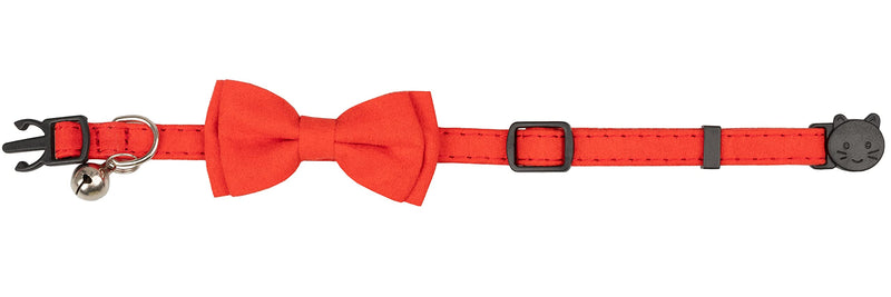 Gyapet Cat Collar with Bell Breakaway Kitten Small Puppy Safety Bow Tie Solid Wedding Basic Color [1pc] Red - BeesActive Australia