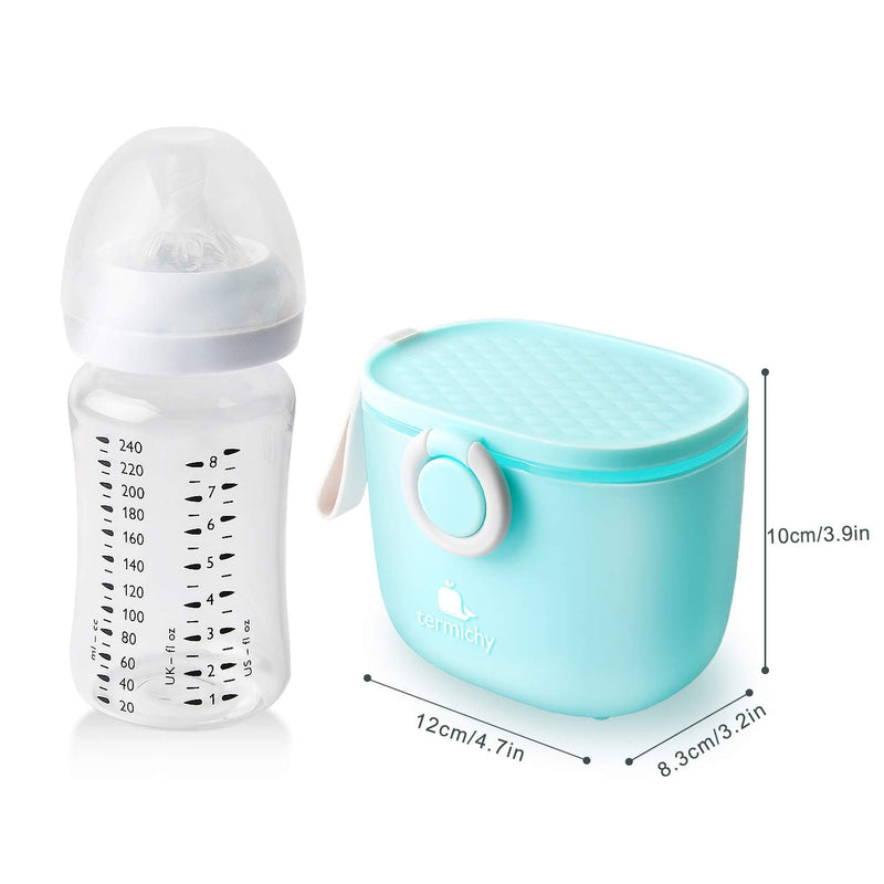 Termichy Milk Powder Dispenser, 250g Formula Dispenser, Airtight Milk Powder Container for Travel Feeding with Leveler and Spoon (Blue,1 Pack) Blue - BeesActive Australia