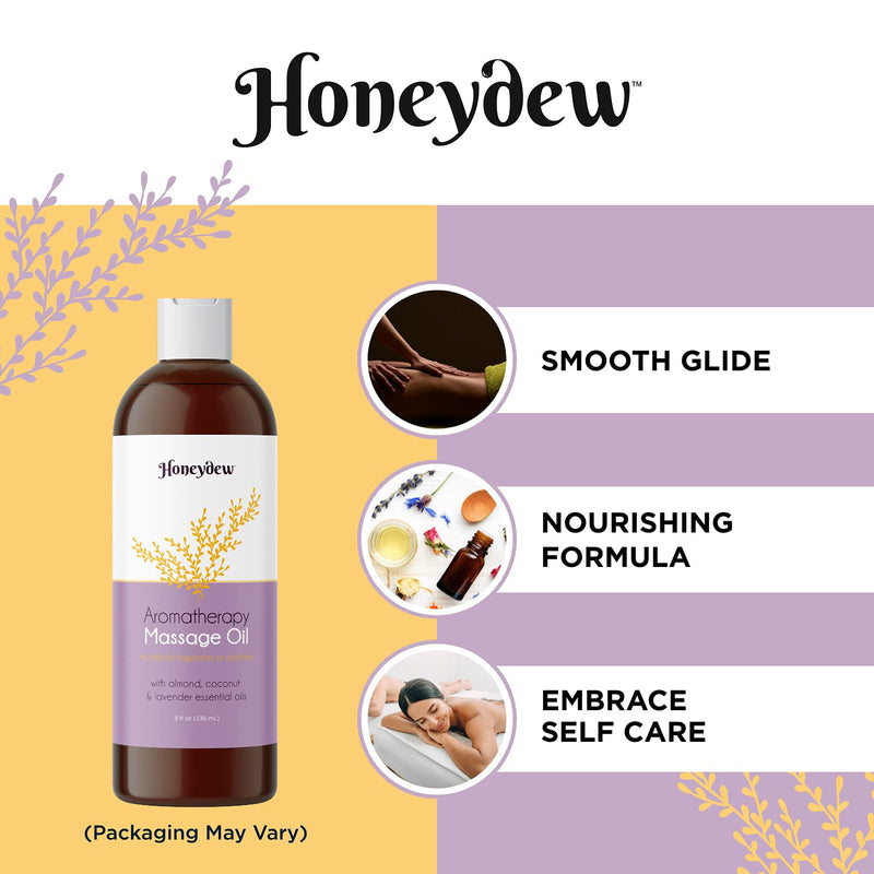 Aromatherapy Massage Oil for Massage Therapy with Pure Almond Oil for Skin Enhanced with Relaxing Lavender Essential Oil for Skin Care - Natural Body Moisturizer for Dry Skin and Scented Body Oil Calming Lavender - BeesActive Australia