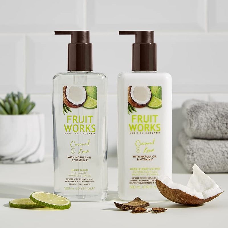 Fruit Works Coconut & Lime Cruelty Free & Vegan Hand & Body Lotion With Natural Extracts 1x 500ml - BeesActive Australia