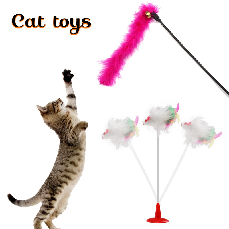 Cat Toys Kitten Toys Assortments, 32 Packs Cat Toys Variety Pack for Kitty, Cat Balls with Bells,Cat Feather Toy, Cat Mouse Toy, Cat Crinkle Balls, Catnip Toys for Indoor Cats Kittens - BeesActive Australia