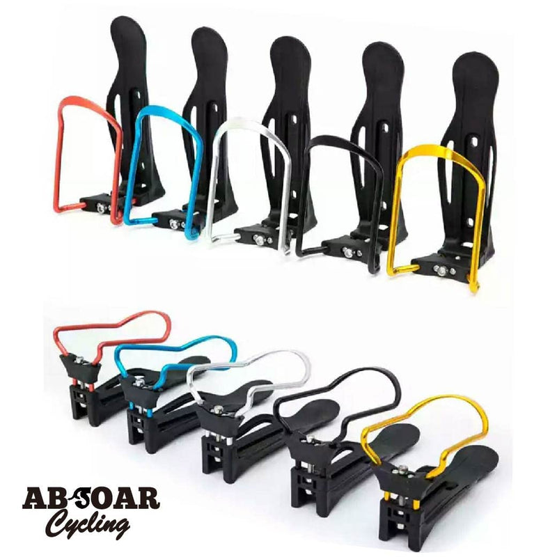 ABSOAR Cycling Water Bottle Holder for Road Bike Mountain Bike Adjustable Bottle Width with Screws, Black (2 sets) - BeesActive Australia