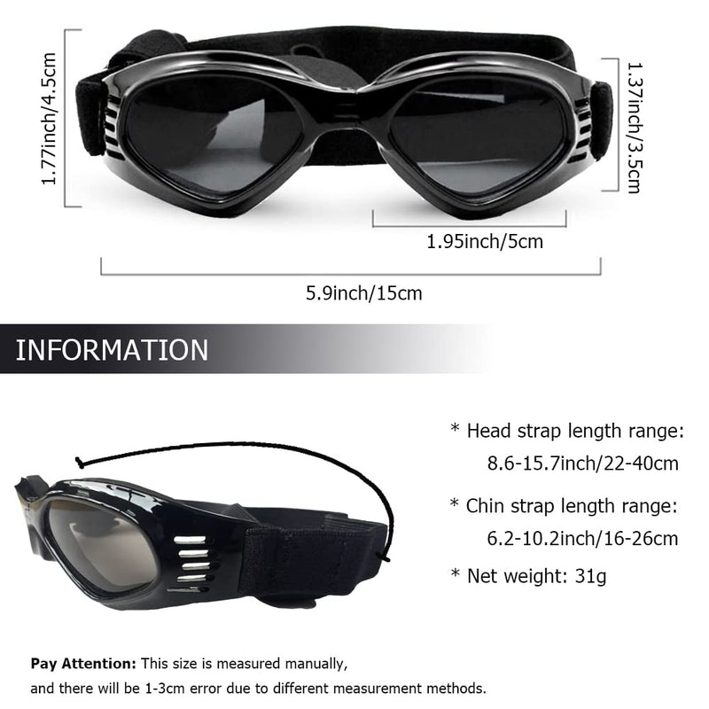 Small Dog Goggles Sun' UV Protection Puppy Goggles Windproof Small Pet Sunglasses for Eyes Protection Black - BeesActive Australia