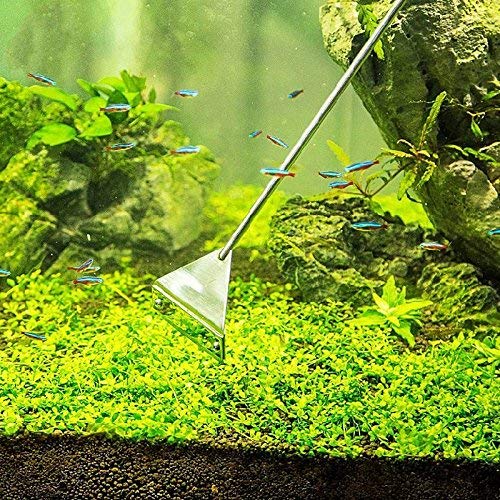 Famgee Aquarium Fish Tank Tools Kit Stainless Steel Algae Cleaning Scraper Razor Cleaner with 10 Pcs Blades (26 Inch) - BeesActive Australia