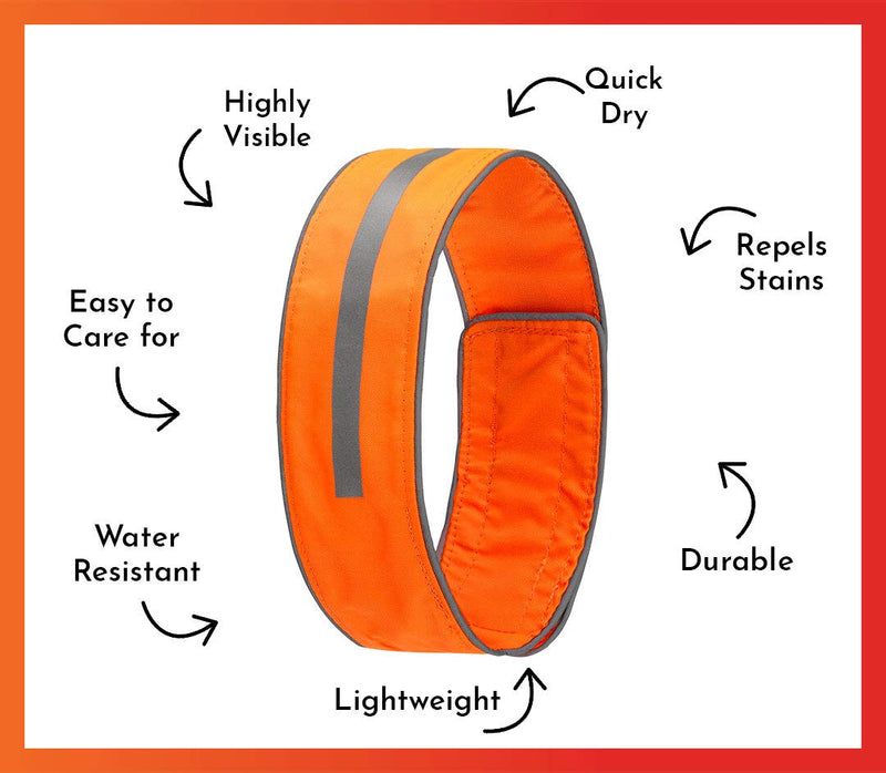SPOT THE DOG! Reflective Collar Band Safety Apparel for All Dogs - Easy Fastening Closure, High Visibility Fluorescent Orange X-Large - BeesActive Australia