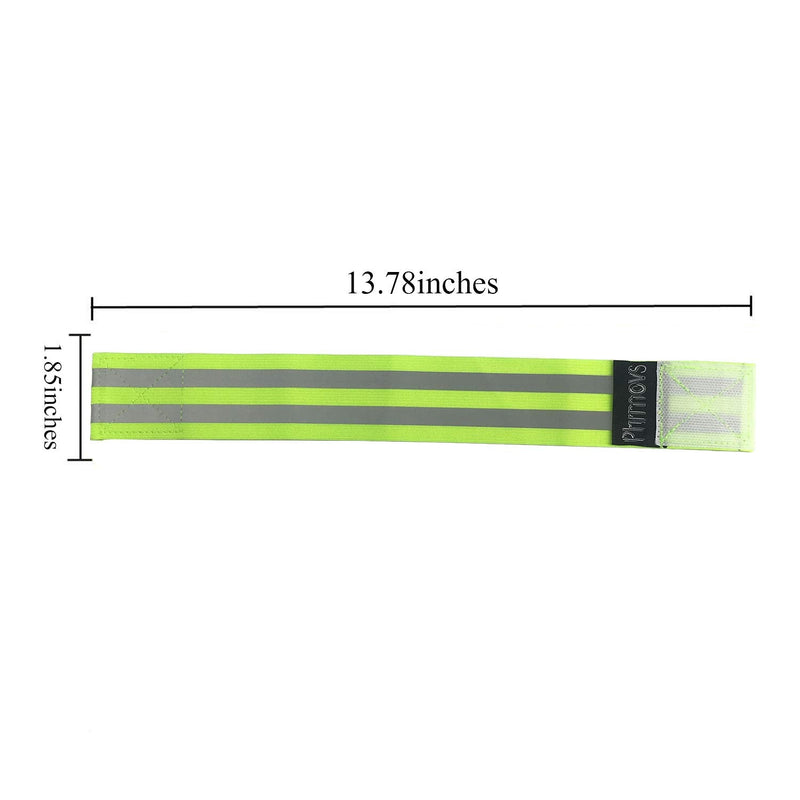 Phrmovs Reflective Band for Wrist, Arm, Ankle, Leg. High Visibility Reflective Running Gear for Men and Women for Night Running Cycling Walking Bicycle. Safety Reflector Tape Straps (4 PCS) yellow 4Bands - BeesActive Australia